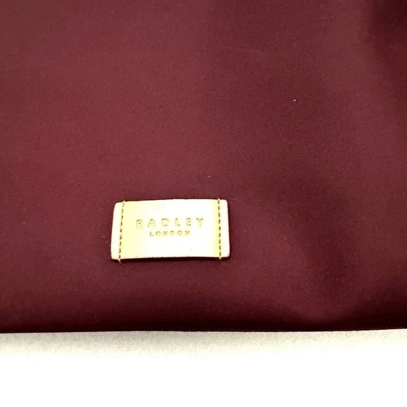 Radley Canvas Tote Bag Leather Trim Burgundy - Picture 2 of 4